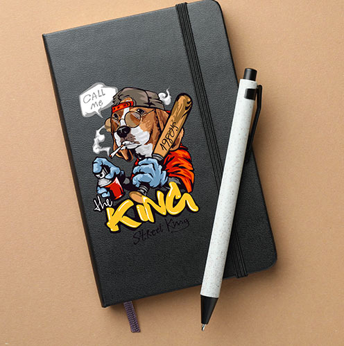 DTF UV EN PRODUCTOS DE MERCHANDISING CUADERNO