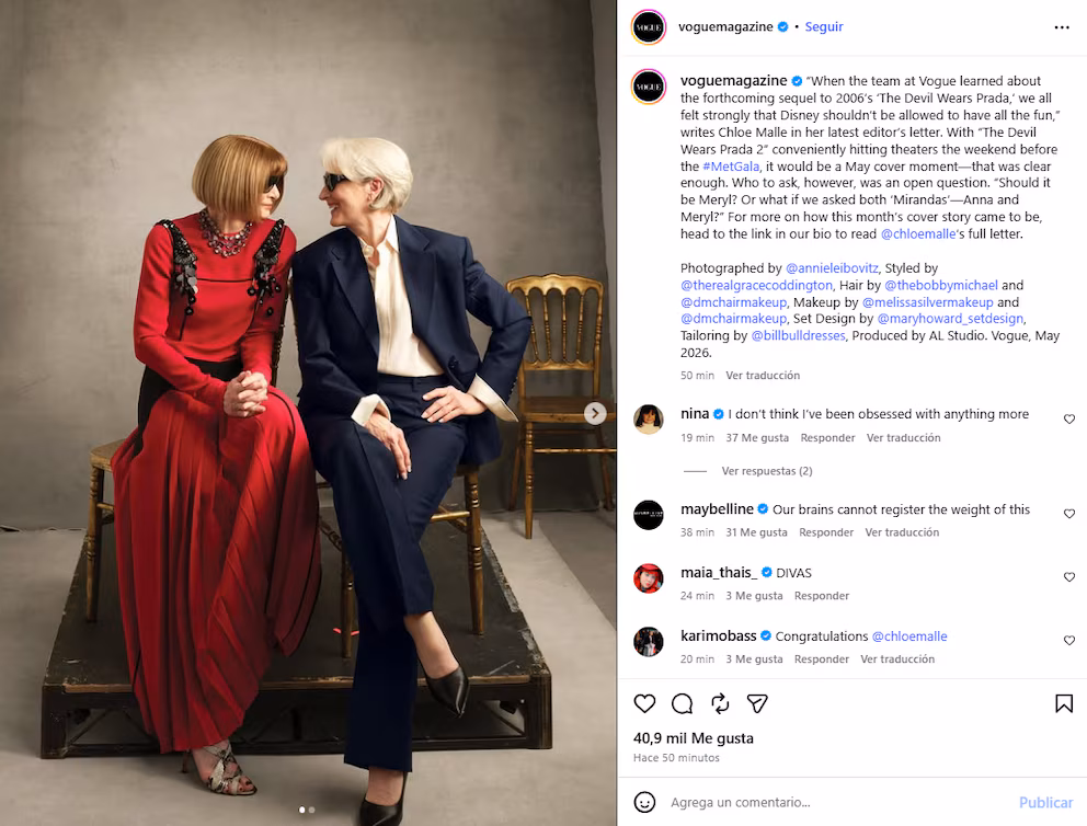 Meryl Streep y Anna Wintour en Vogue