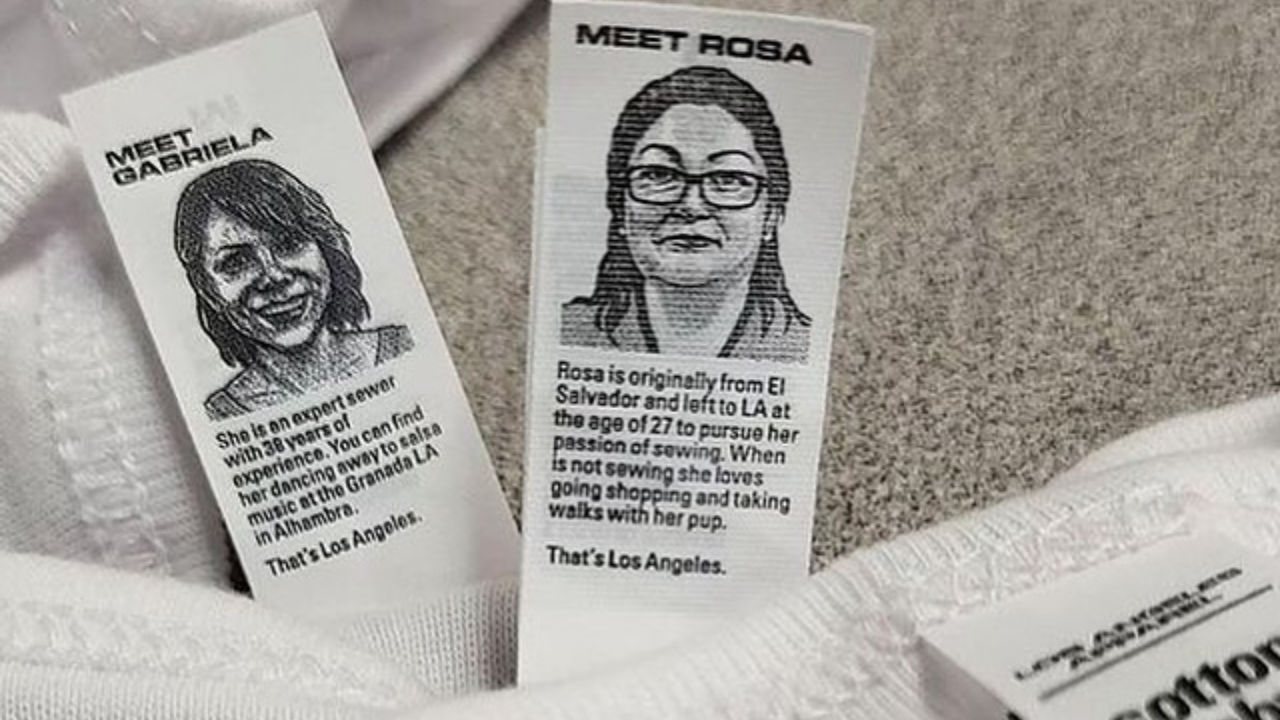 LA MARCA LOS ANGELES APPAREL UTILIZA SUS ETIQUETAS PARA MOSTRAR A LOS TRABAJADORES Y SUS HISTORIAS QUE FABRICAN LAS PRENDAS