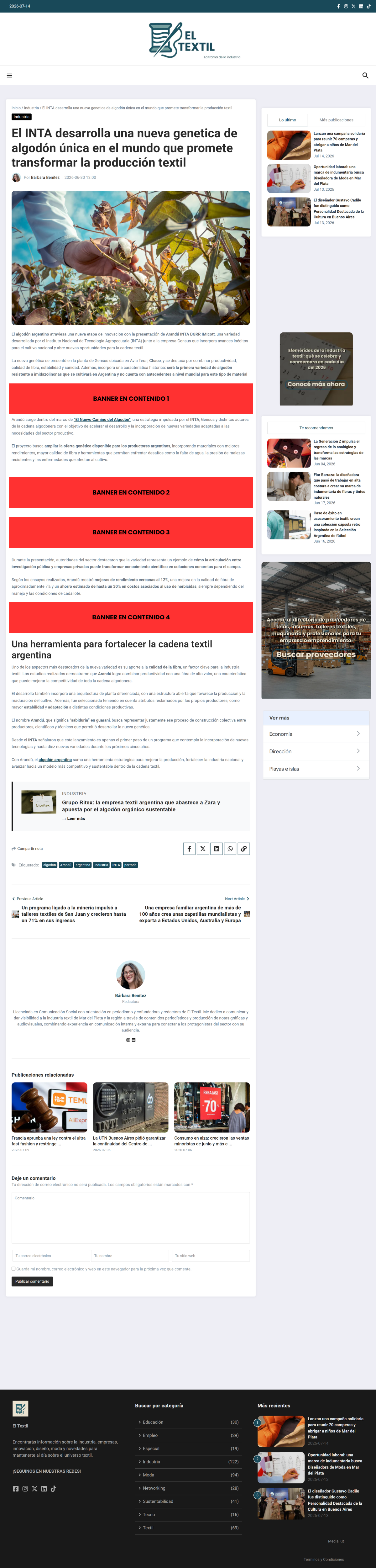 Recorrido de banners en nota gráfica
