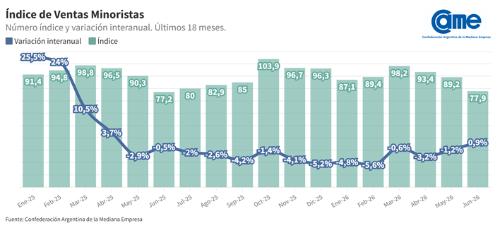 EVOLUCION DE LAS VENTAS PYMES MINORISTAS EN ARGENTINA INFORME CAME