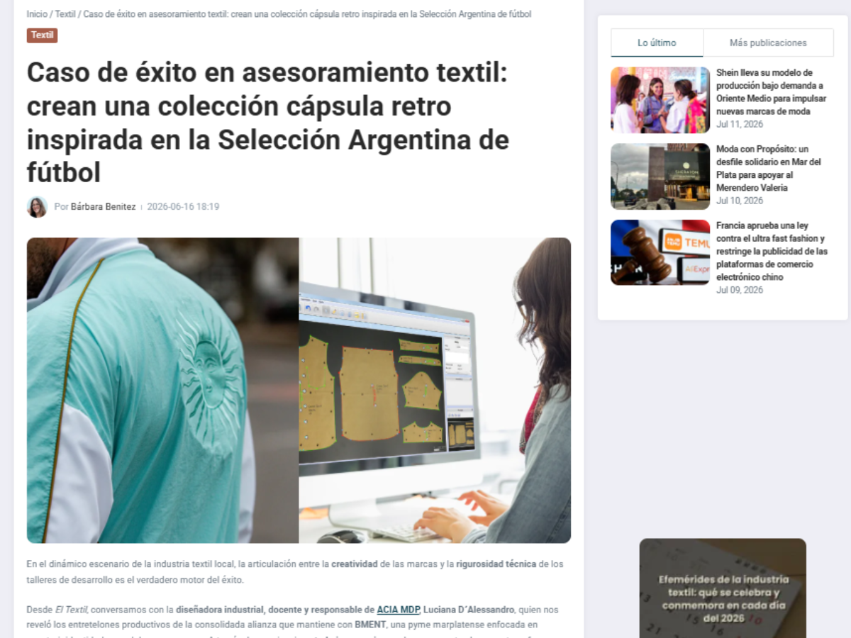 Ejemplo de Publinota en El Textil