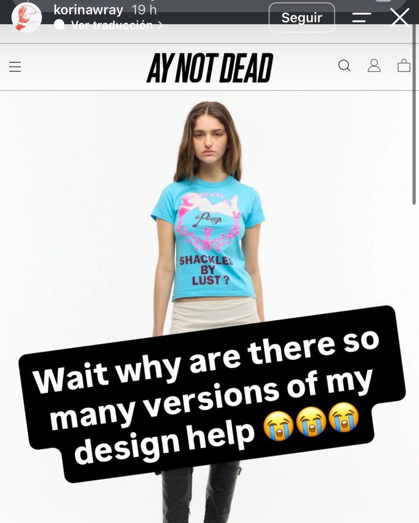 AY NOT DEAD fue acusada de plagiar los diseños de una artista para su colección de ropa 2